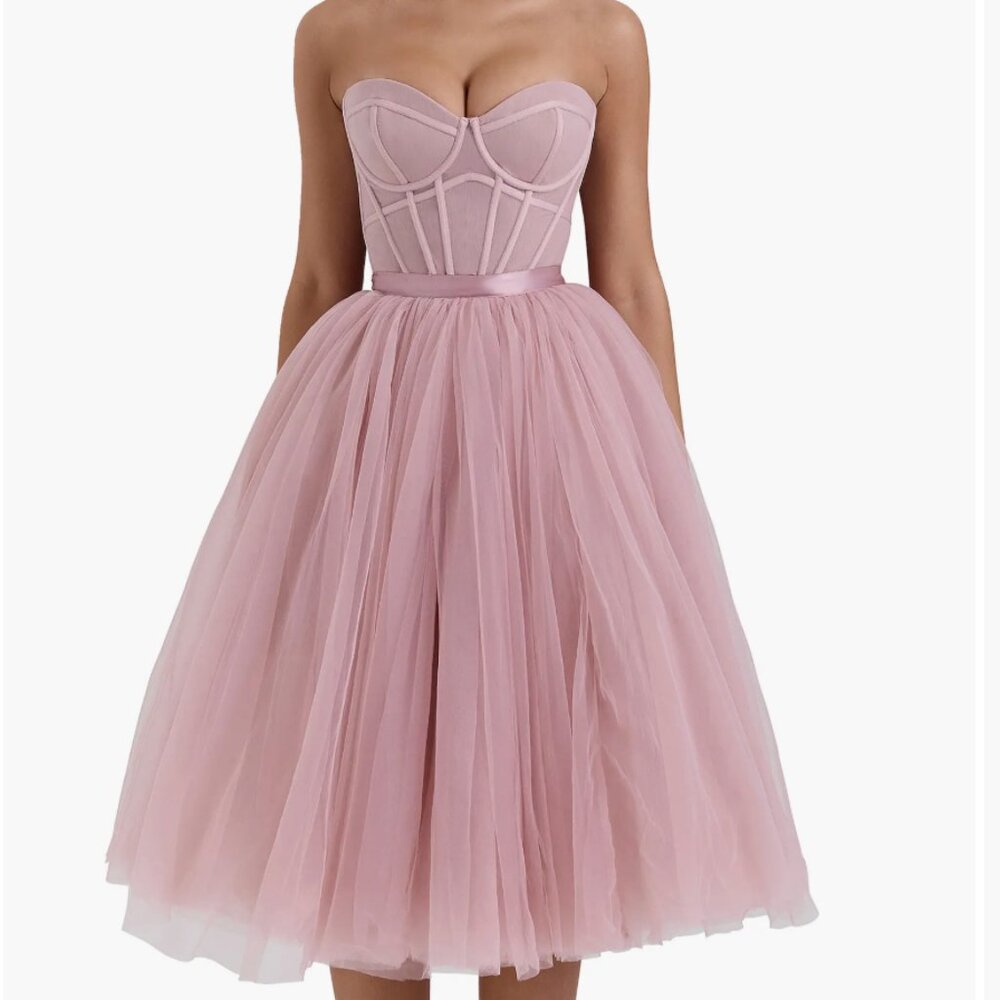 House of CB Darling French Rose Tulle Midi Dress (L+ reg cups)